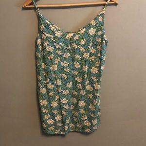 Cabi Tank with the sweetest print and gold button detail